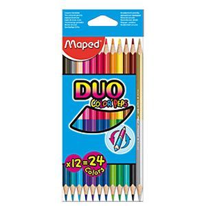 Цветни моливи  МАПЕД  ДУО  12/24цв.   !!!