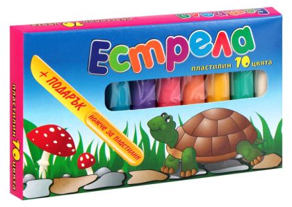 ПЛАСТИЛИН 10цв. в кутия  200гр. БГ ***