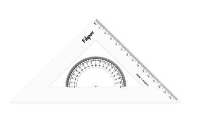 Триъгълник  с транспортир ФИЛИПОВ 45/220