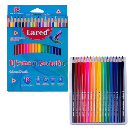 Цветни моливи триъгълни  ЛАРЕД  18цв.