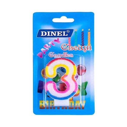 Свещи ЦИФРИ  на Блистер  №3