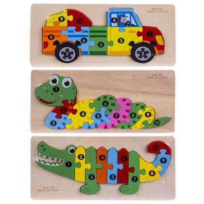 Пъзел дървен с НОМЕРА