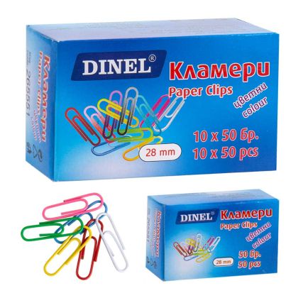 Кламери  ДИНЕЛ 28мм ЦВЕТНИ 50бр