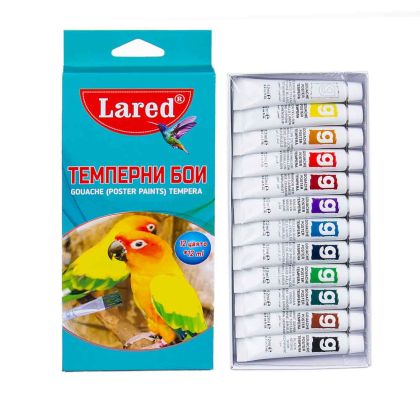 Темперни бои 12цв.*12мл  ТУБИ  ЛАРЕД