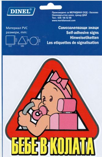 Пиктограми  ДИНЕЛ  БЕБЕ /МОМИЧЕ в колата  №213G
