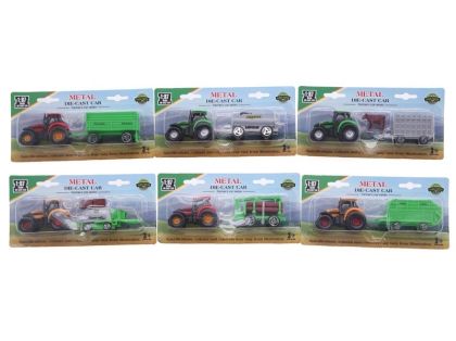 Трактор МЕТАЛ + ремарке  на бл. 1-87