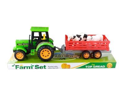 Трактор с ремарке + животни №0503