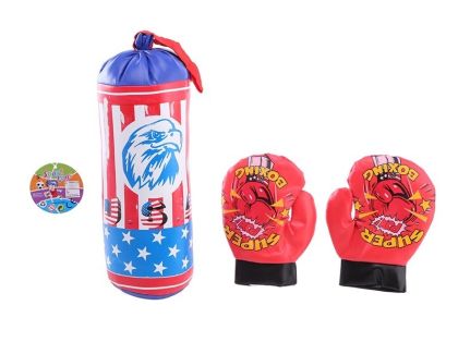 Боксова круша Малка с ръкавици  в мрежа  35см