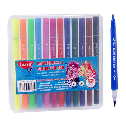 Маркери   АРТ ДВУВЪРХИ 12 цвята ЛАРЕД