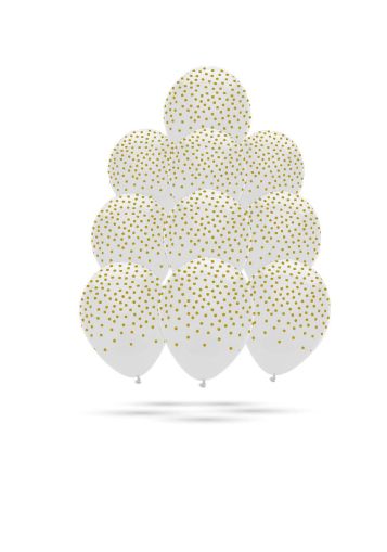 Балон  10бр  CONFETTI WHITE 21853  !!!