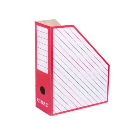 Вертикален бокс Картон ДИНЕЛ - 8.5см. ЧЕРВЕН