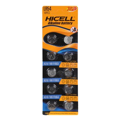 Батерия HICELL Алкални  10бр бл.  AG-10  LR1130