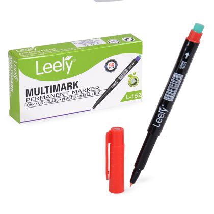 LEELY Red Permanent Marker - 1mm Fine Tip