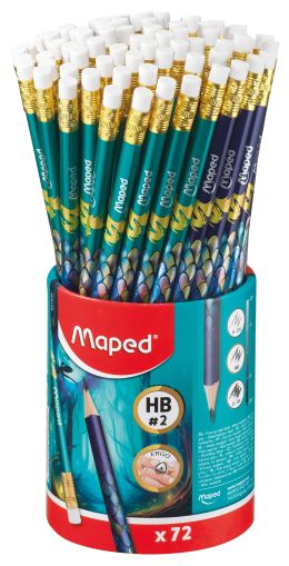 Молив МАПЕД  триъгълен DRAGON  НВ + гума  !!!