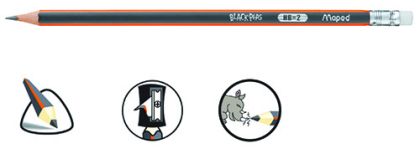 Молив  МАПЕД триъгълен  - НВ с ГУМА  !!!