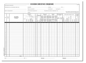 Основно месечно сведение  А3 Вестник