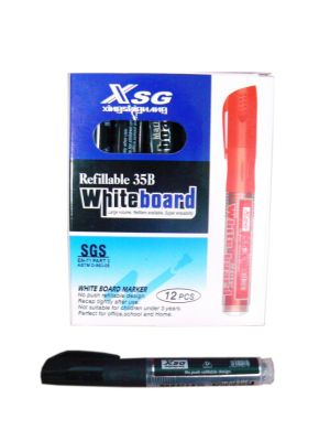 Маркер за бяла дъска 35В с ПЪЛНИТЕЛ ЧЕРЕН