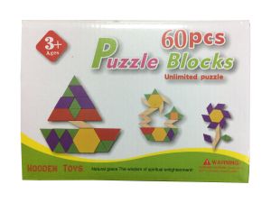 Пъзел  Кубчета ДЪРВЕНИ 60 части в кутия