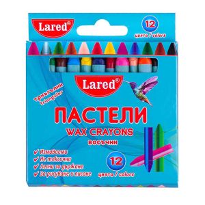 Пастели   ВОСЪЧНИ  триъгълни ЛАРЕД  12цв.