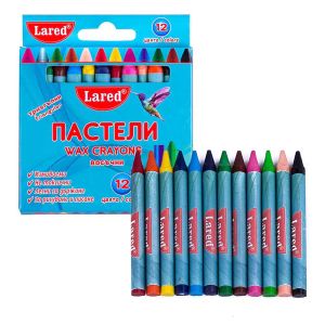 Пастели   ВОСЪЧНИ  триъгълни ЛАРЕД  12цв.