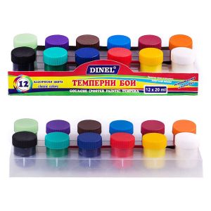Темперна боя 12цв.в Бурканче ДИНЕЛ