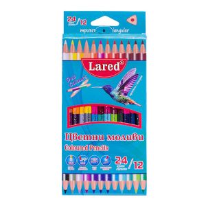 Цветни моливи триъгълни ЛАРЕД  ДУО  12/24цвята