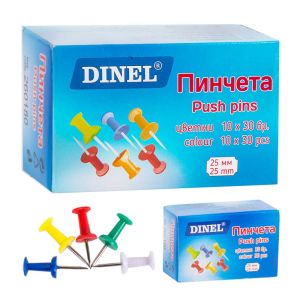 Пинчета  за коркова дъска  30бр. ДИНЕЛ