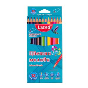 Цветни моливи  ЛАРЕД  12цв. ТРИЪГЪЛНИ
