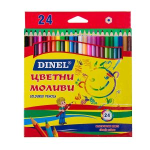 Цветни моливи  ДИНЕЛ  24 цвята  ДЪЛГИ