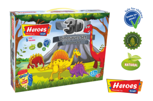 Моделин КОМПЛЕКТ 3Д в кутия ДИНОЗАВРИ ERN-568