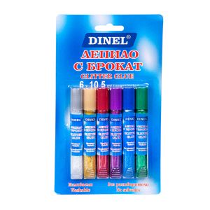 Лепило  БРОКАТ ДИНЕЛ  6цв*10.5мл КОМПЛЕКТ