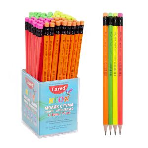 Моливи ЛАРЕД  с гума  НЕОН