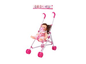 Кукла  30 см + количка в плик  №23А1209