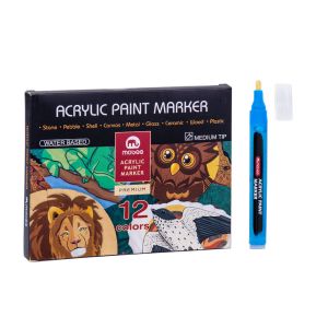 Маркери  АКРИЛНИ  12 цвята К-Т Р-966В  !!!