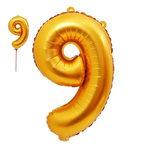 Балон  ЦЕЛОФАН  ЦИФРИ  ЗЛАТО 80см  №9