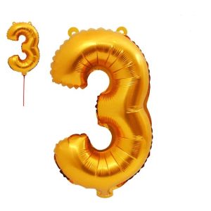 Балон  ЦЕЛОФАН  ЦИФРИ ЗЛАТО 80см  №3