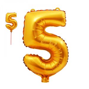 Балон  ЦЕЛОФАН  ЦИФРИ ЗЛАТО 80см  №5