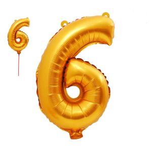 Балон  ЦЕЛОФАН  ЦИФРИ ЗЛАТО 80см  №6