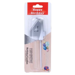 Свещи ЦИФРИ ЛАРЕД  СРЕБРО  №4