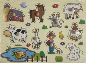 Пъзел ДЪРВЕН 22.5см*30см с дървени  дръжки