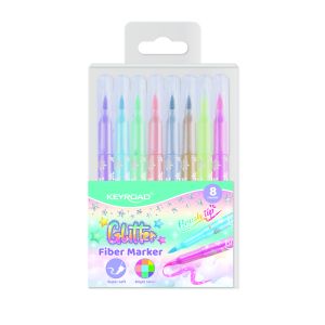 Флумастри  КЕЙРОУД KR973324 ЧЕТКА 8цв БРОКАТ