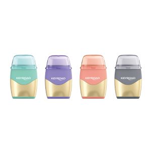 Острилка 2в1 + гума КЕЙРОУД МЕТАЛИК KR972934 бл.