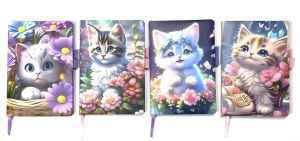 Тефтер с ластик А6  11/16см  КОТЕ №6500-28 !!!