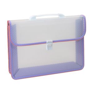 Чанта  ПВЦ А4 +   Прозрачна с цветен кант BG012