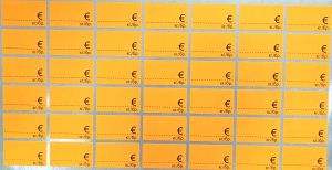 Етикети  17/30  ЕВРО  ОРАНЖ 10бр КОМПЛЕКТ !!!