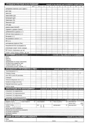 Карта за профилактика на бременноста