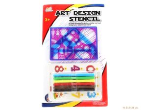 Шаблони 2бр. + 6 цв. Флумастри на картон №5612